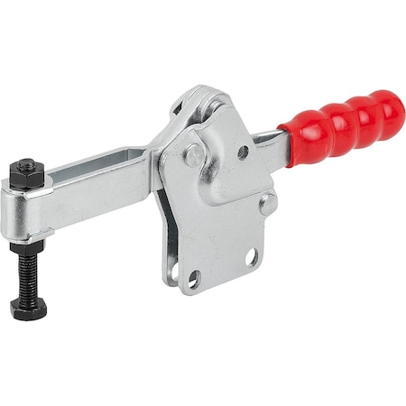 Kipp Toggle Clamp Standard L=277, Form:B Steel, Vertical Foot, Comp:Plastic, Comp:Red, F2=5400 K1239.05400